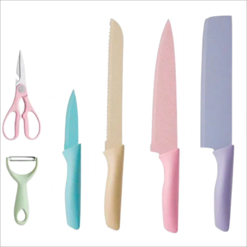 KIT FACAS COLORIDAS 6 PÇS