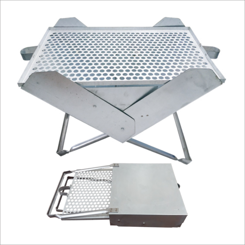 CHURRASQUEIRA DOBRÁVEL PORTÁTIL INOX ‑ GALVANIZADA